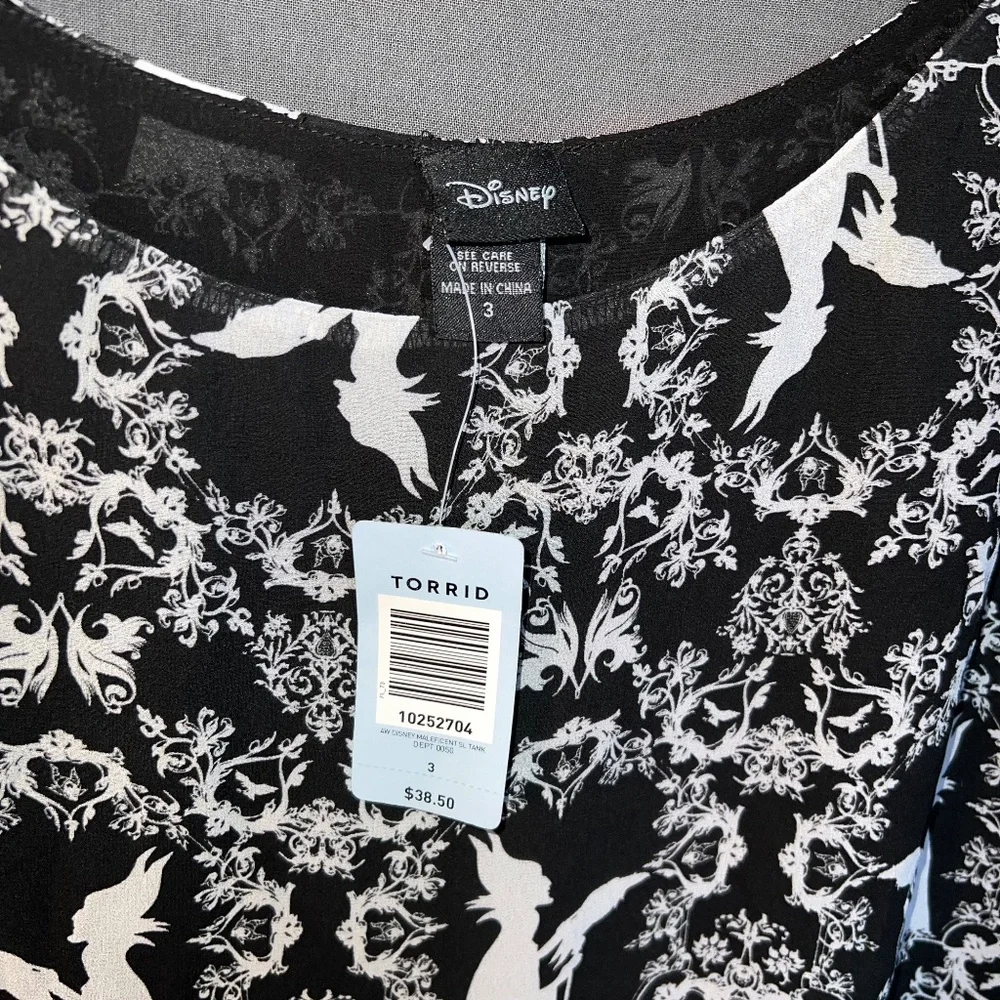 Torrid x Disney Maleficient Print Chiffon Tank Top - Picture 4 of 5